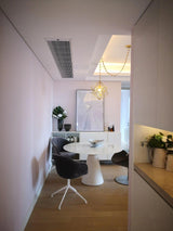 Modern Brass and Topaz Crystal Geometric Prism Hanging Pendant Light Fixture