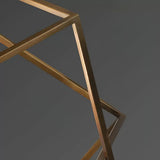 Modern Brass and Topaz Crystal Geometric Prism Hanging Pendant Light Fixture