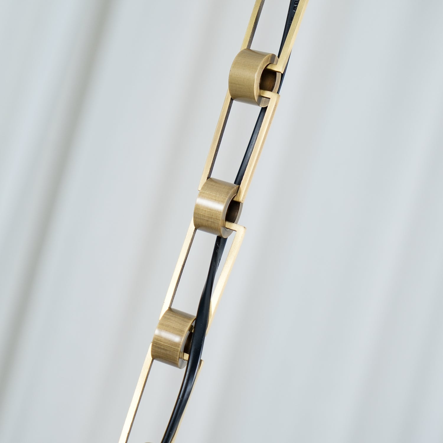 Modern Brass and Topaz Crystal Geometric Prism Hanging Pendant Light Fixture