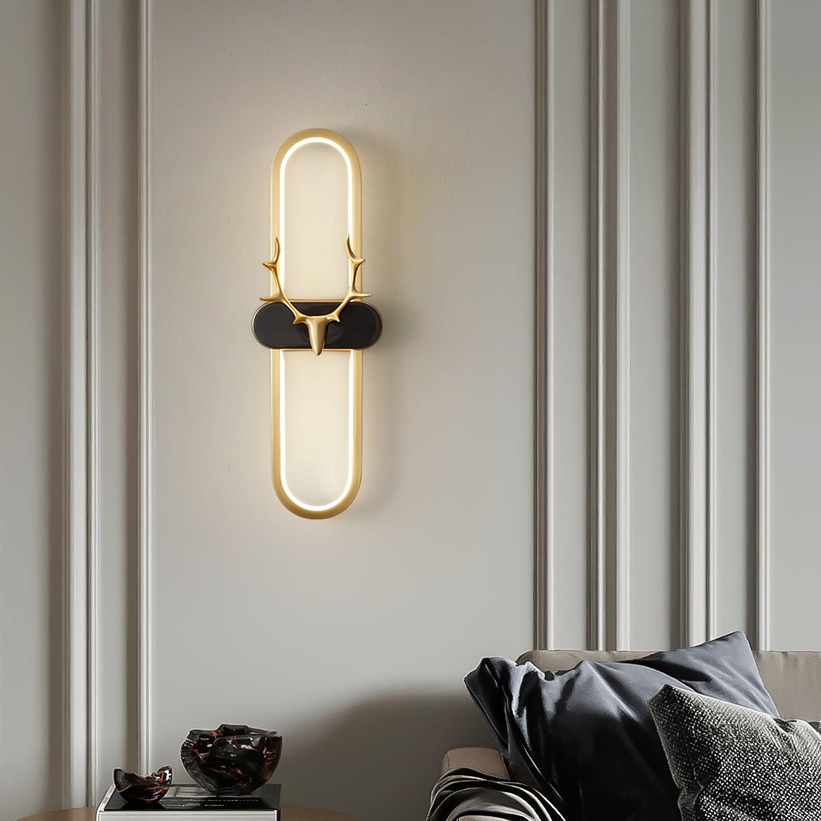 Modern Brass Antlers Halo LED Wall Sconce with Three Color Temperatures