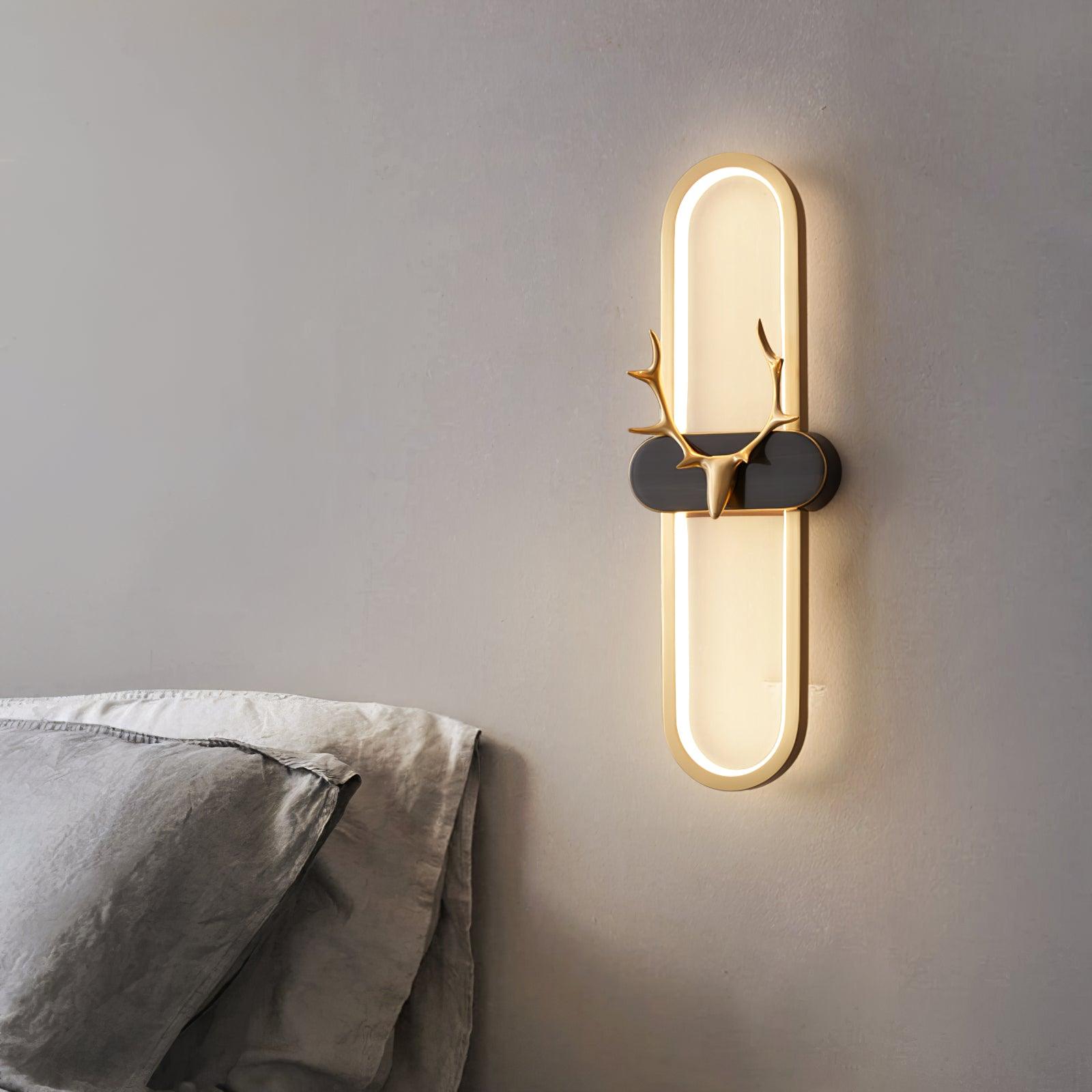 Modern Brass Antlers Halo LED Wall Sconce with Three Color Temperatures
