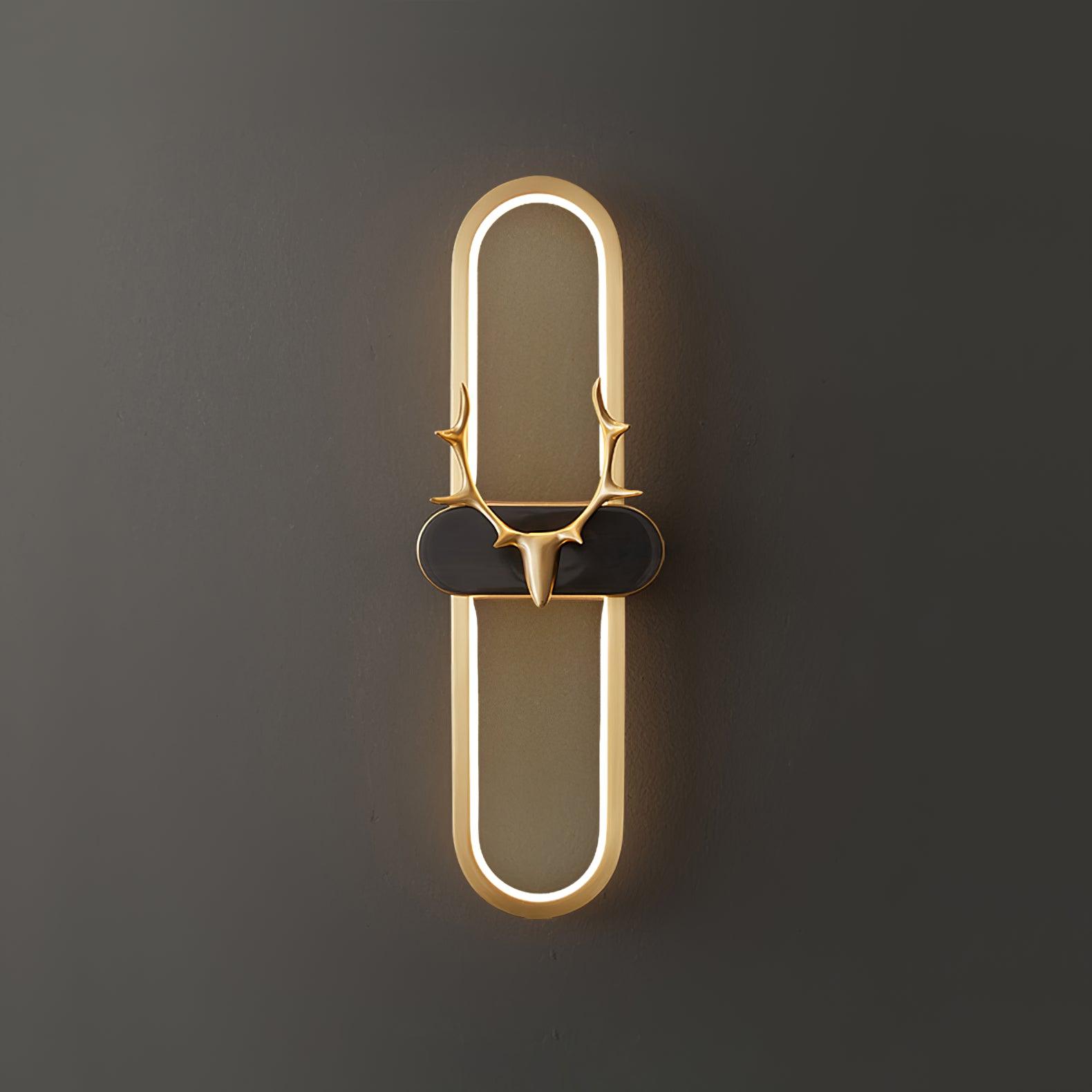 Modern Brass Antlers Halo LED Wall Sconce with Three Color Temperatures