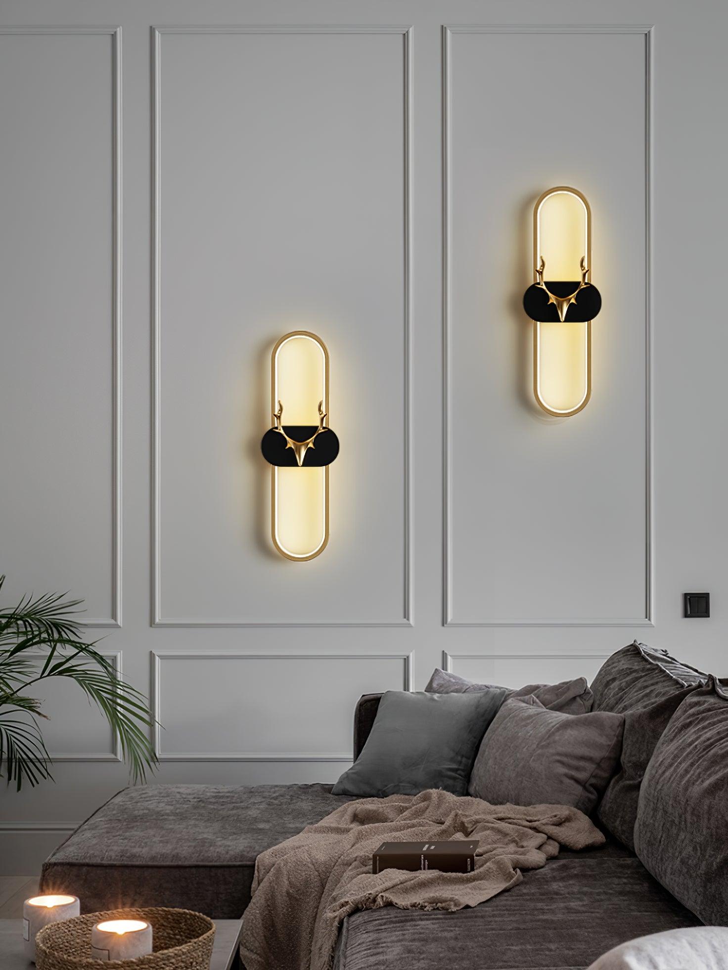 Modern Brass Antlers Halo LED Wall Sconce with Three Color Temperatures