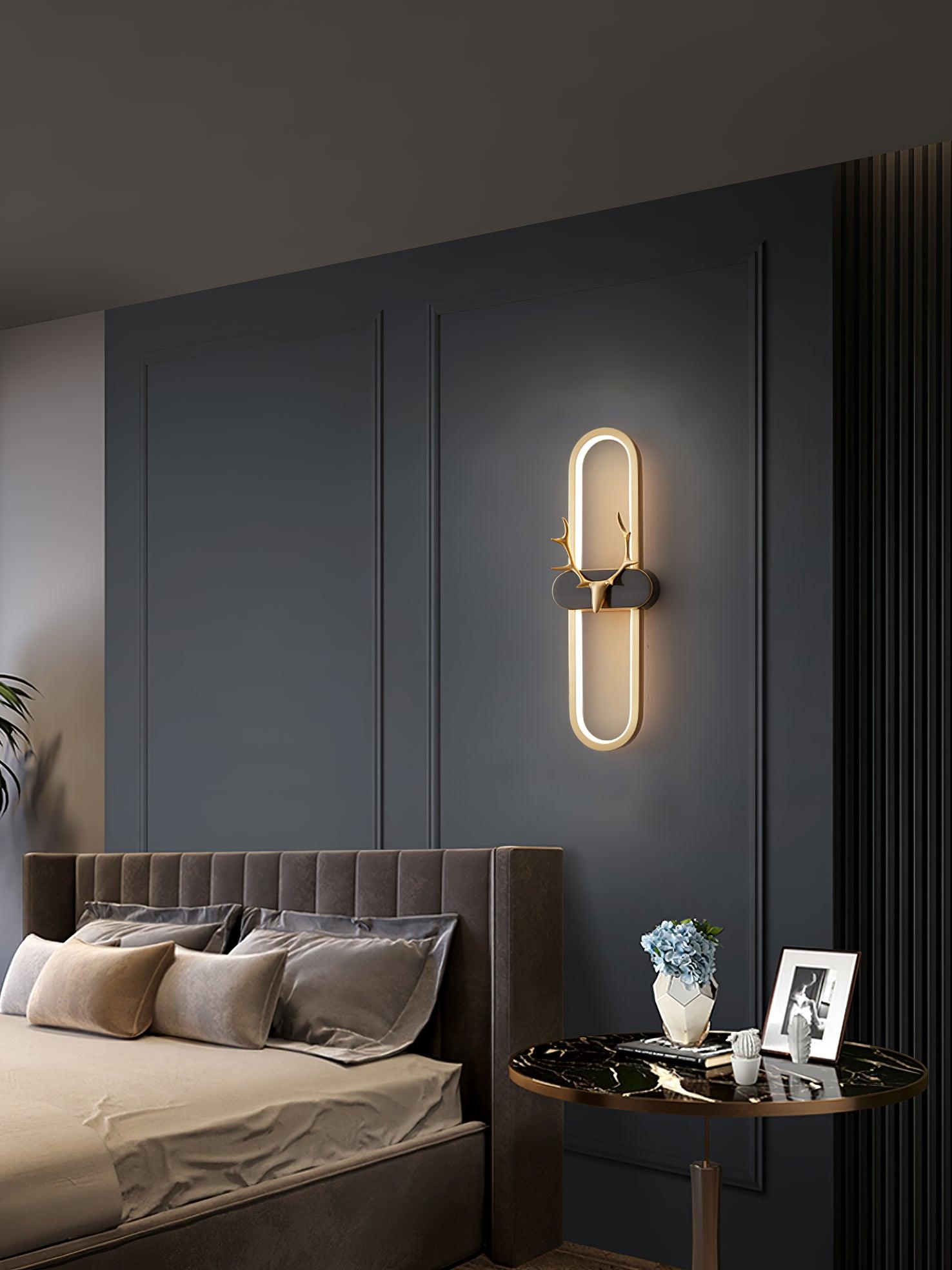 Modern Brass Antlers Halo LED Wall Sconce with Three Color Temperatures