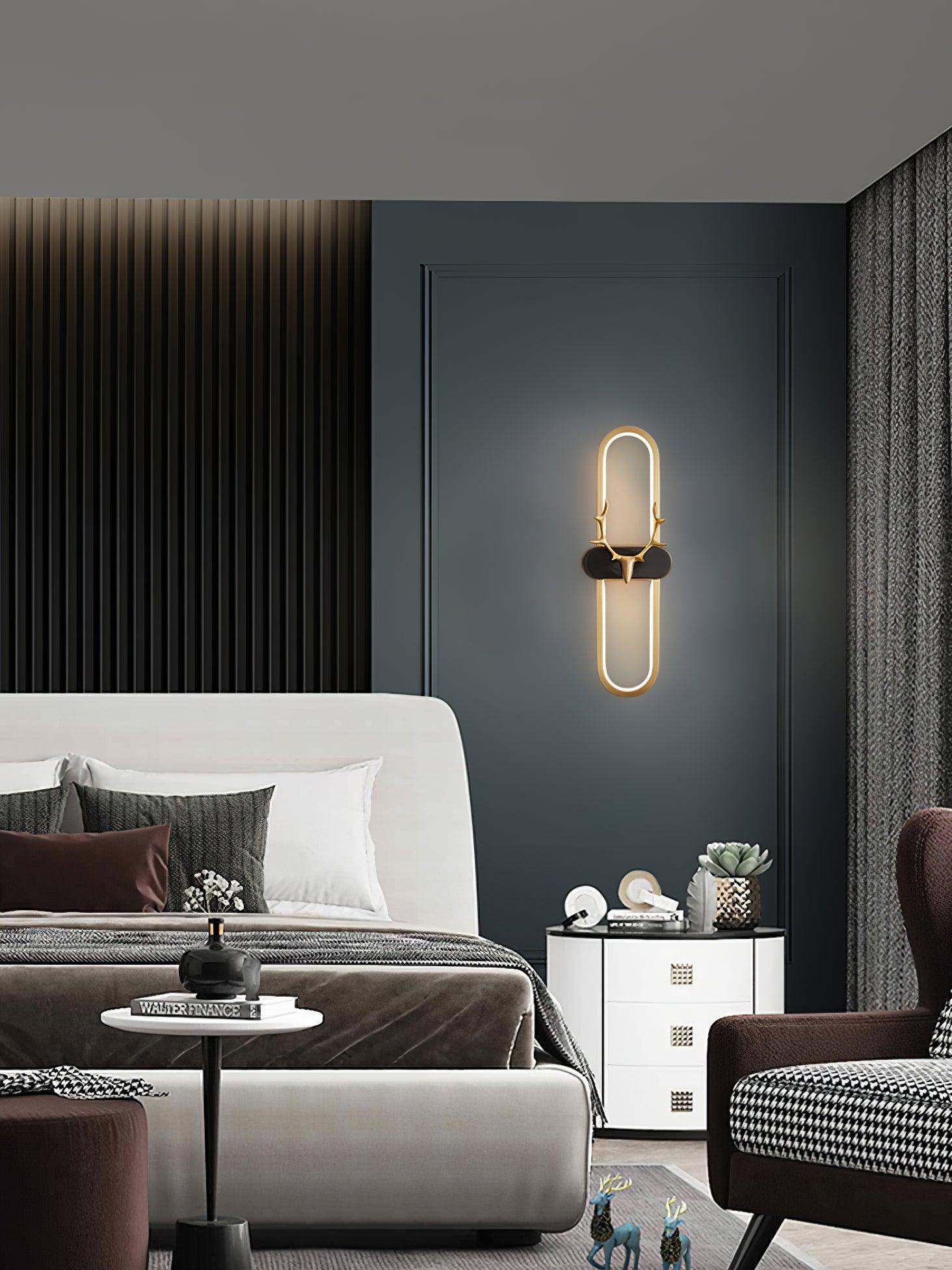 Modern Brass Antlers Halo LED Wall Sconce with Three Color Temperatures