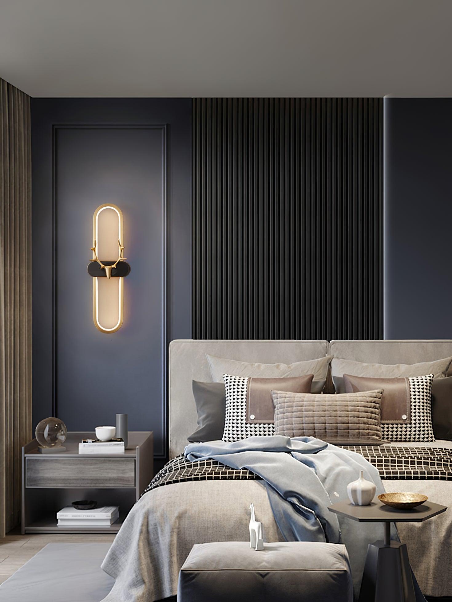 Modern Brass Antlers Halo LED Wall Sconce with Three Color Temperatures