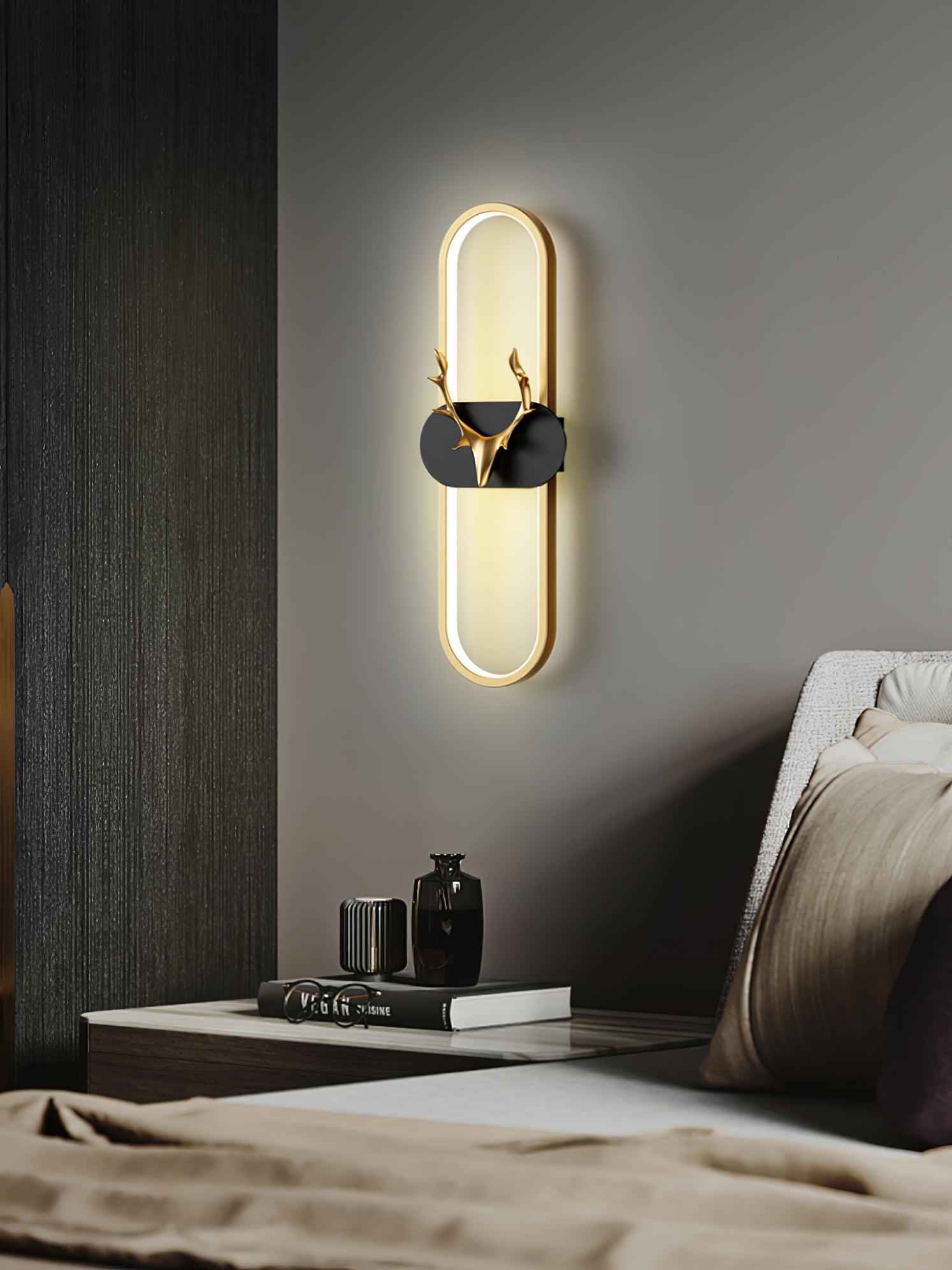 Modern Brass Antlers Halo LED Wall Sconce with Three Color Temperatures