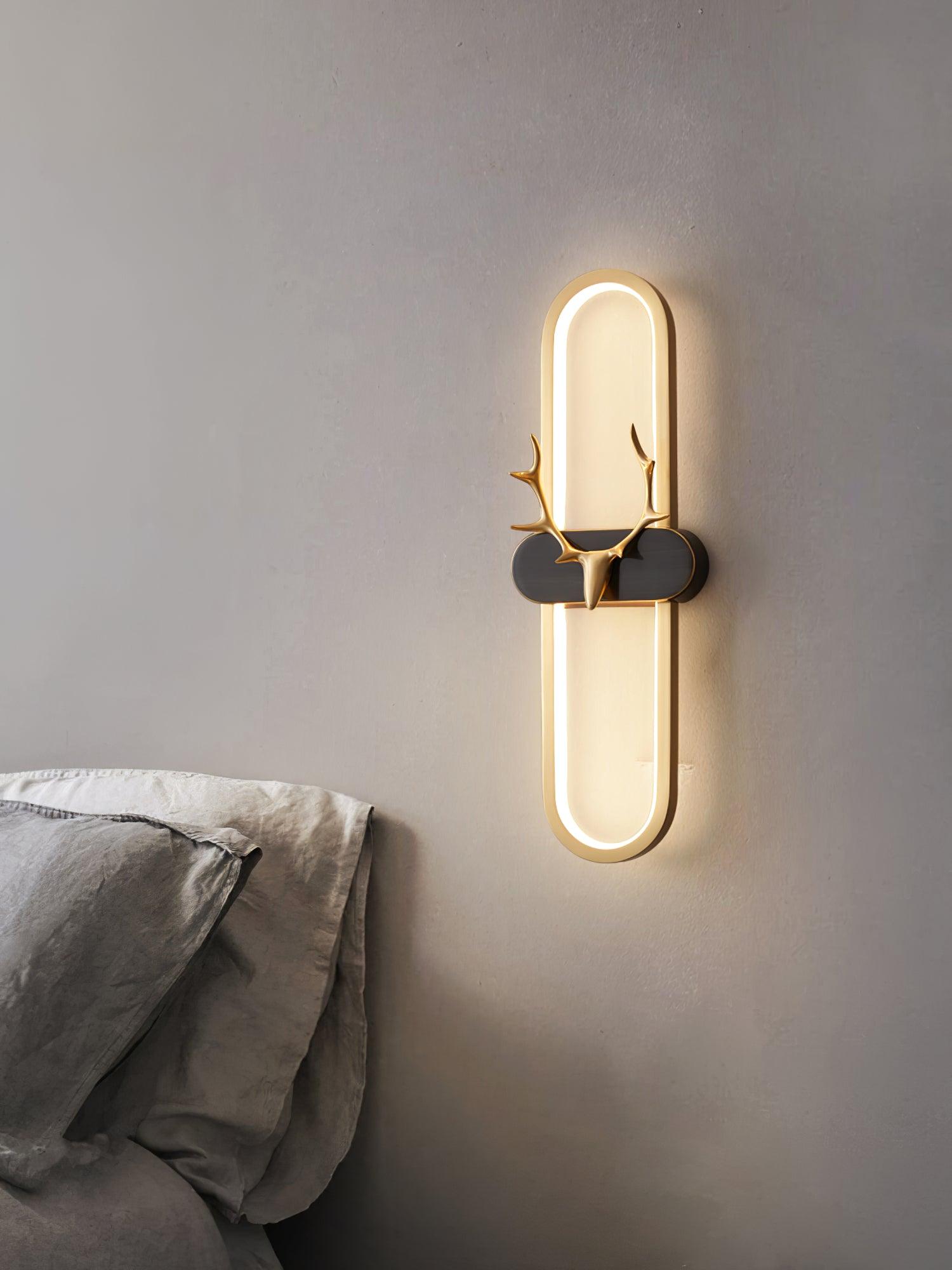 Modern Brass Antlers Halo LED Wall Sconce with Three Color Temperatures