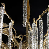 Modern Brass Branch Crystal Icicle Chandelier Luxury Hanging Pendant Light Fixture
