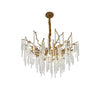 Modern Brass Branch Crystal Icicle Chandelier Luxury Hanging Pendant Light Fixture
