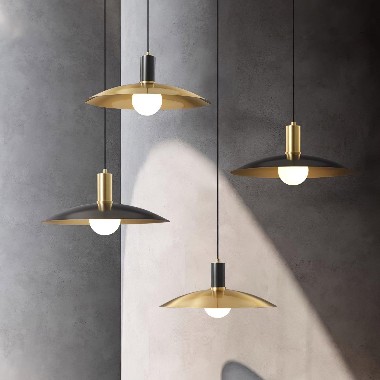 Modern Brass Flared Pendant Light for Kitchen Island and Dining Room Hanging Lamp
