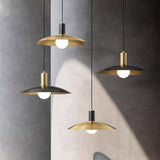 Modern Brass Flared Pendant Light for Kitchen Island and Dining Room Hanging Lamp