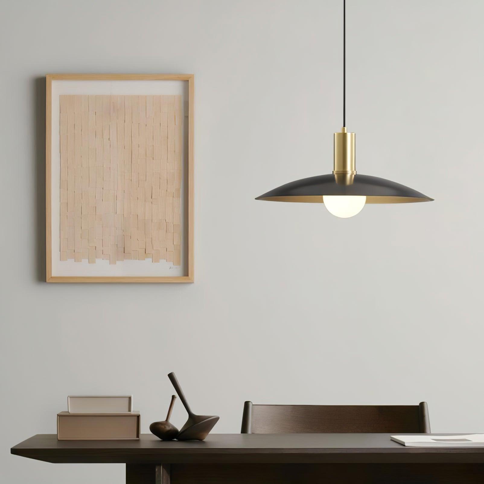 Modern Brass Flared Pendant Light for Kitchen Island and Dining Room Hanging Lamp