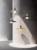 Modern Brass Flared Pendant Light for Kitchen Island and Dining Room Hanging Lamp