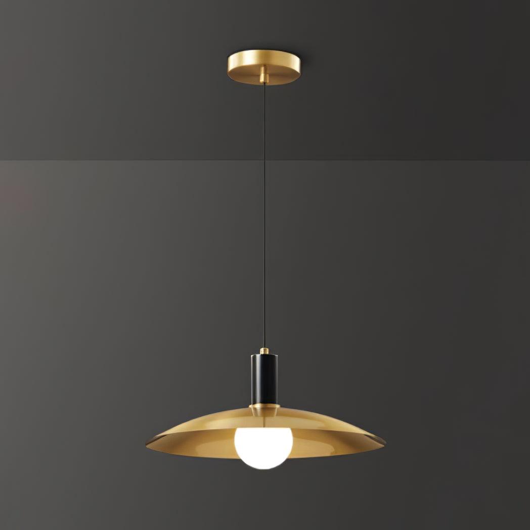 Modern Brass Flared Pendant Light for Kitchen Island and Dining Room Hanging Lamp