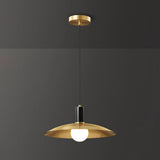 Modern Brass Flared Pendant Light for Kitchen Island and Dining Room Hanging Lamp