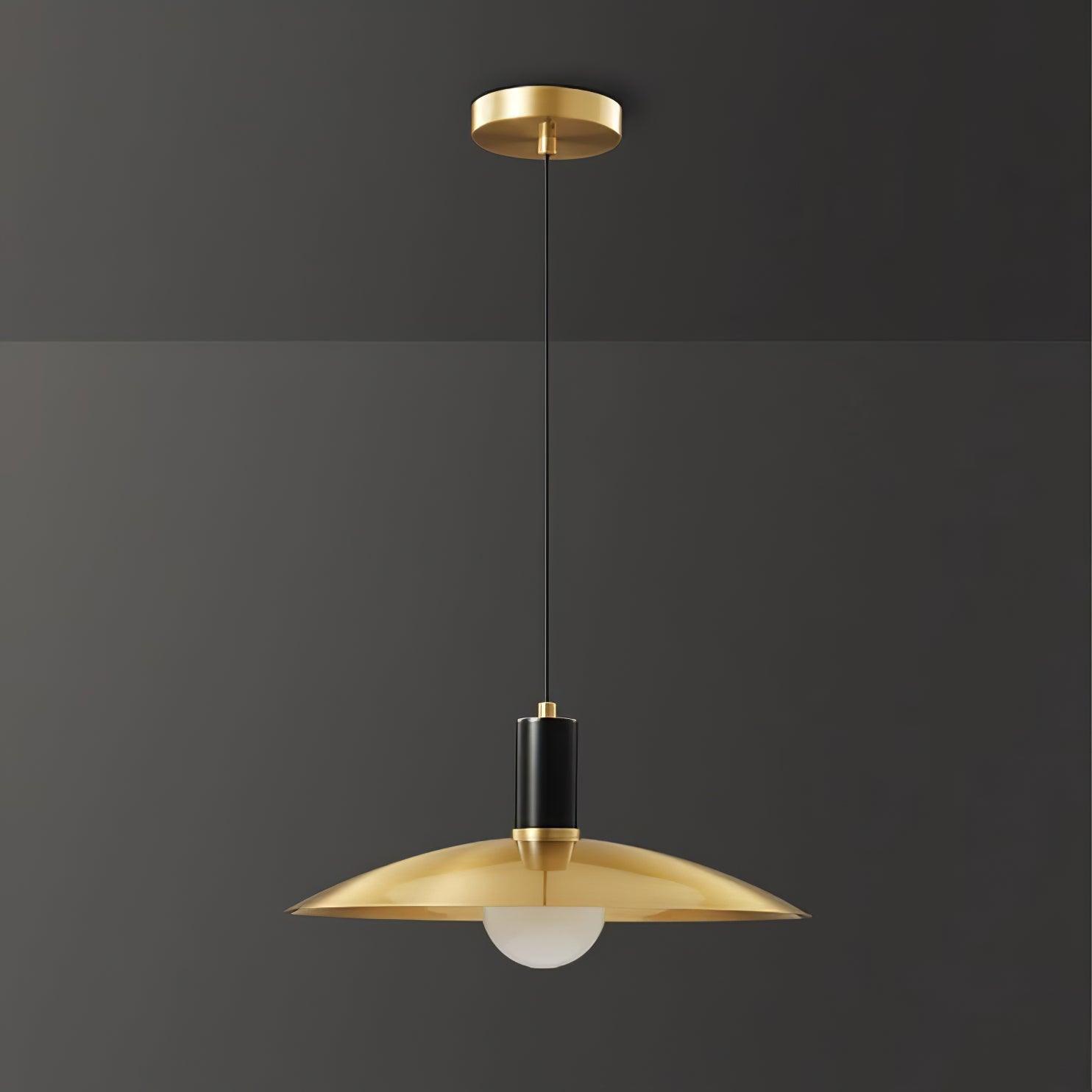 Modern Brass Flared Pendant Light for Kitchen Island and Dining Room Hanging Lamp