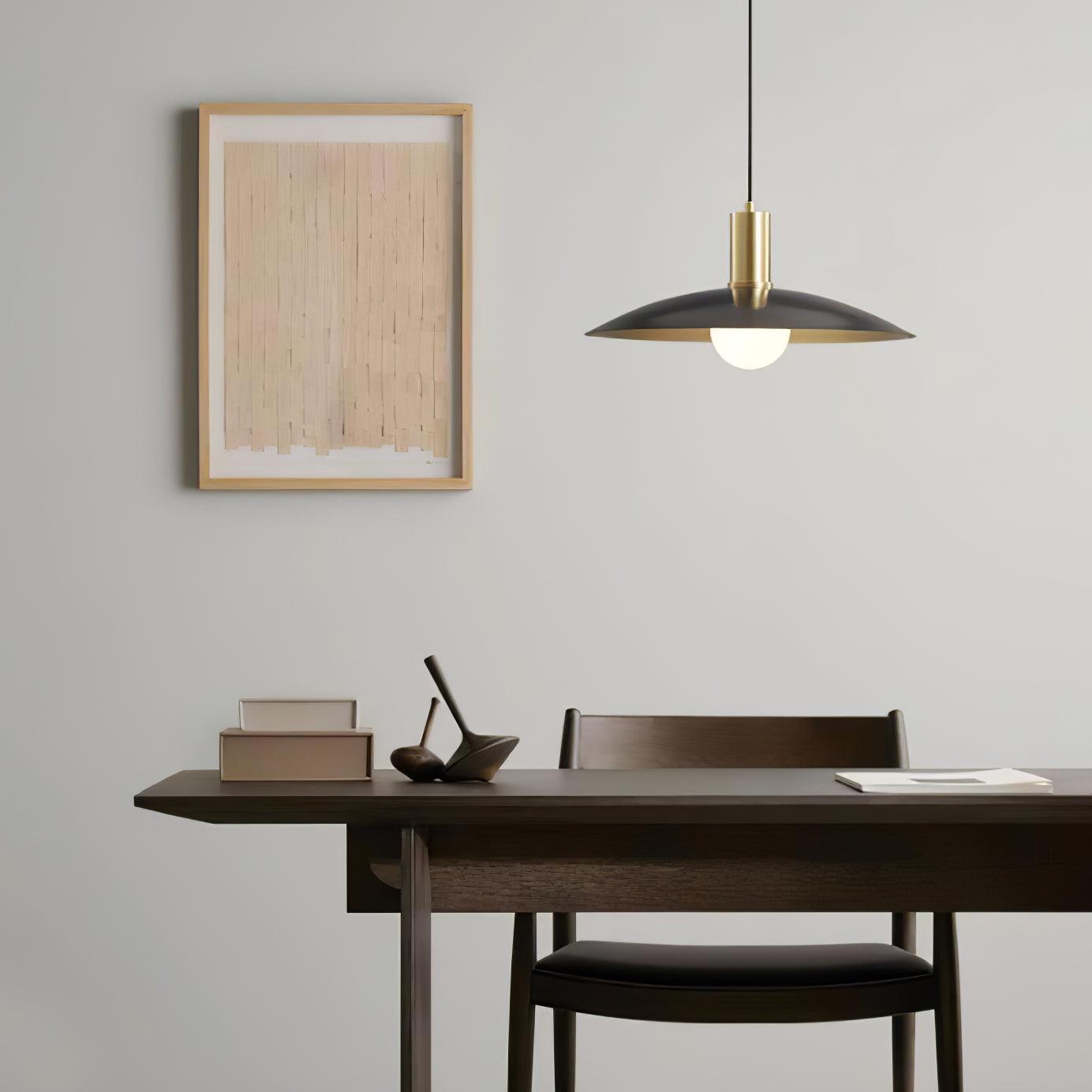 Modern Brass Flared Pendant Light for Kitchen Island and Dining Room Hanging Lamp