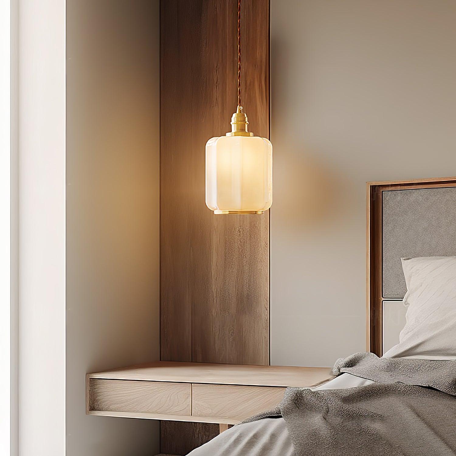 Modern Brass Funnel Pendant Light with White Glass Shade for Indoor Ceiling Lighting