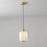 Modern Brass Funnel Pendant Light with White Glass Shade for Indoor Ceiling Lighting