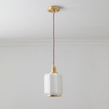 Modern Brass Funnel Pendant Light with White Glass Shade for Indoor Ceiling Lighting