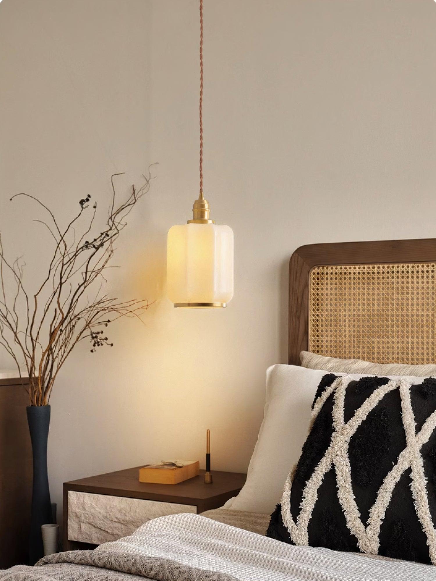 Modern Brass Funnel Pendant Light with White Glass Shade for Indoor Ceiling Lighting