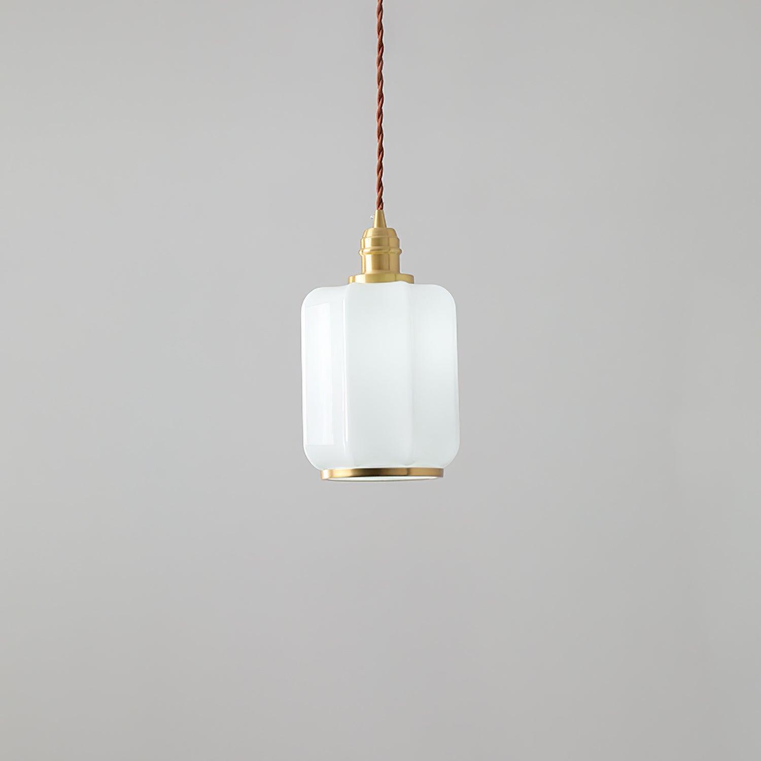 Modern Brass Funnel Pendant Light with White Glass Shade for Indoor Ceiling Lighting