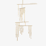 Modern Brass Glass Drop Chandelier Multi Head Pendant Lighting for Luxury Living