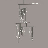 Modern Brass Glass Drop Chandelier Multi Head Pendant Lighting for Luxury Living