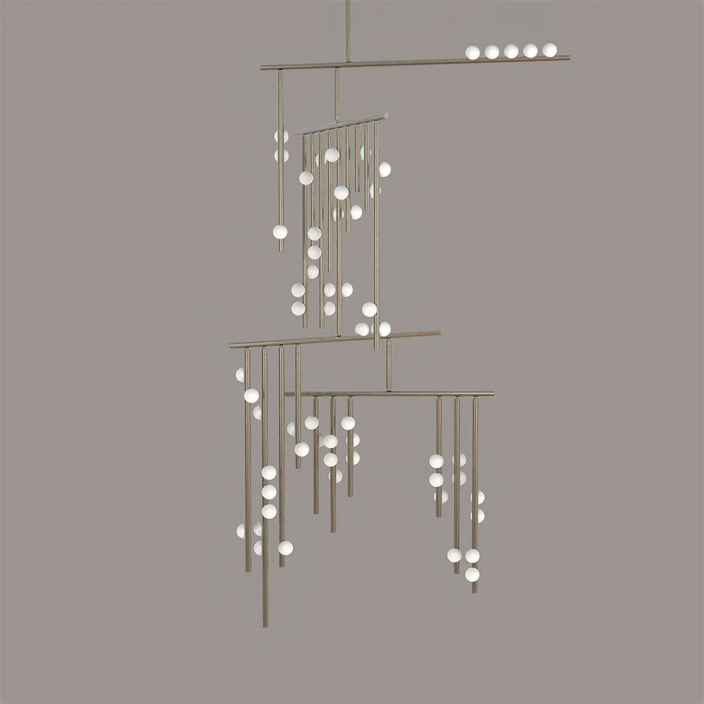 Modern Brass Glass Drop Chandelier Multi Head Pendant Lighting for Luxury Living