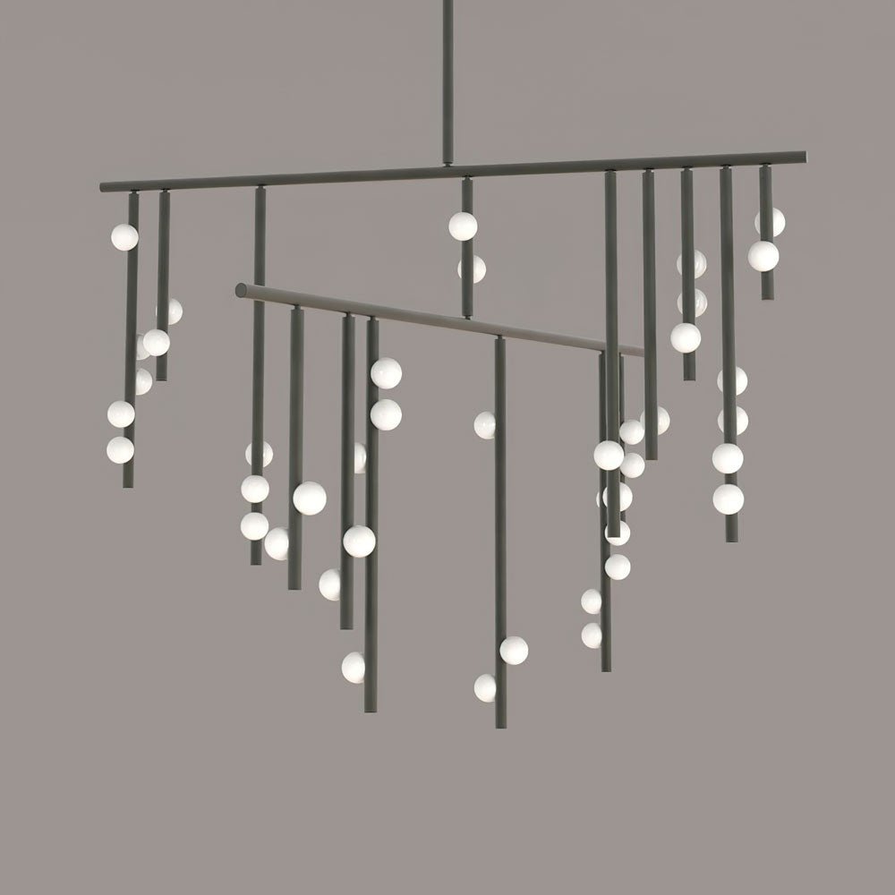 Modern Brass Glass Drop Chandelier Multi Head Pendant Lighting for Luxury Living
