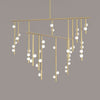Modern Brass Glass Drop Chandelier Multi Head Pendant Lighting for Luxury Living