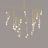 Modern Brass Glass Drop Chandelier Multi Head Pendant Lighting for Luxury Living