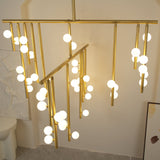 Modern Brass Glass Drop Chandelier Multi Head Pendant Lighting for Luxury Living
