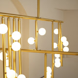 Modern Brass Glass Drop Chandelier Multi Head Pendant Lighting for Luxury Living