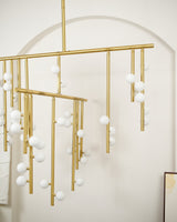 Modern Brass Glass Drop Chandelier Multi Head Pendant Lighting for Luxury Living