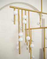 Modern Brass Glass Drop Chandelier Multi Head Pendant Lighting for Luxury Living