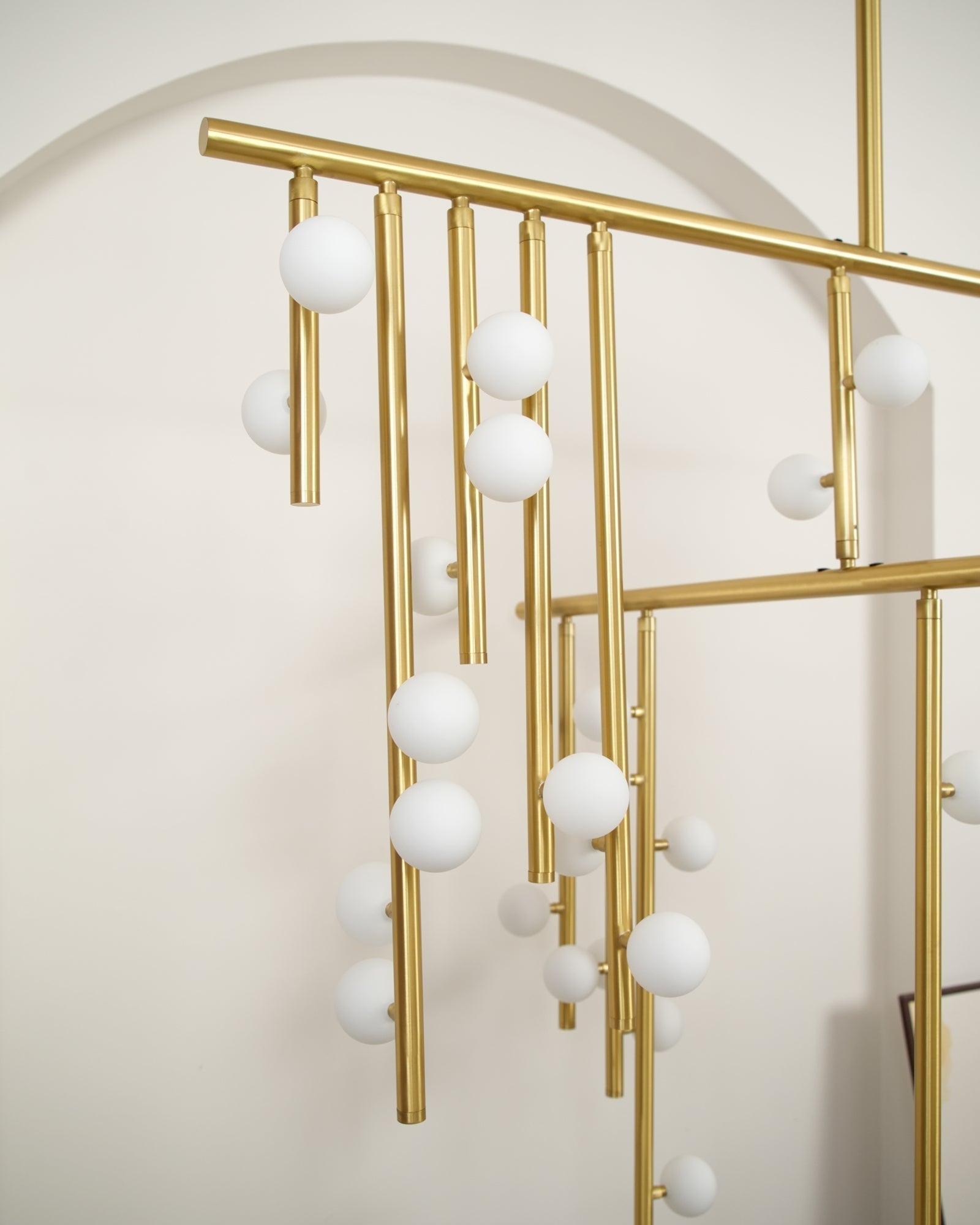 Modern Brass Glass Drop Chandelier Multi Head Pendant Lighting for Luxury Living