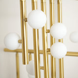 Modern Brass Glass Drop Chandelier Multi Head Pendant Lighting for Luxury Living