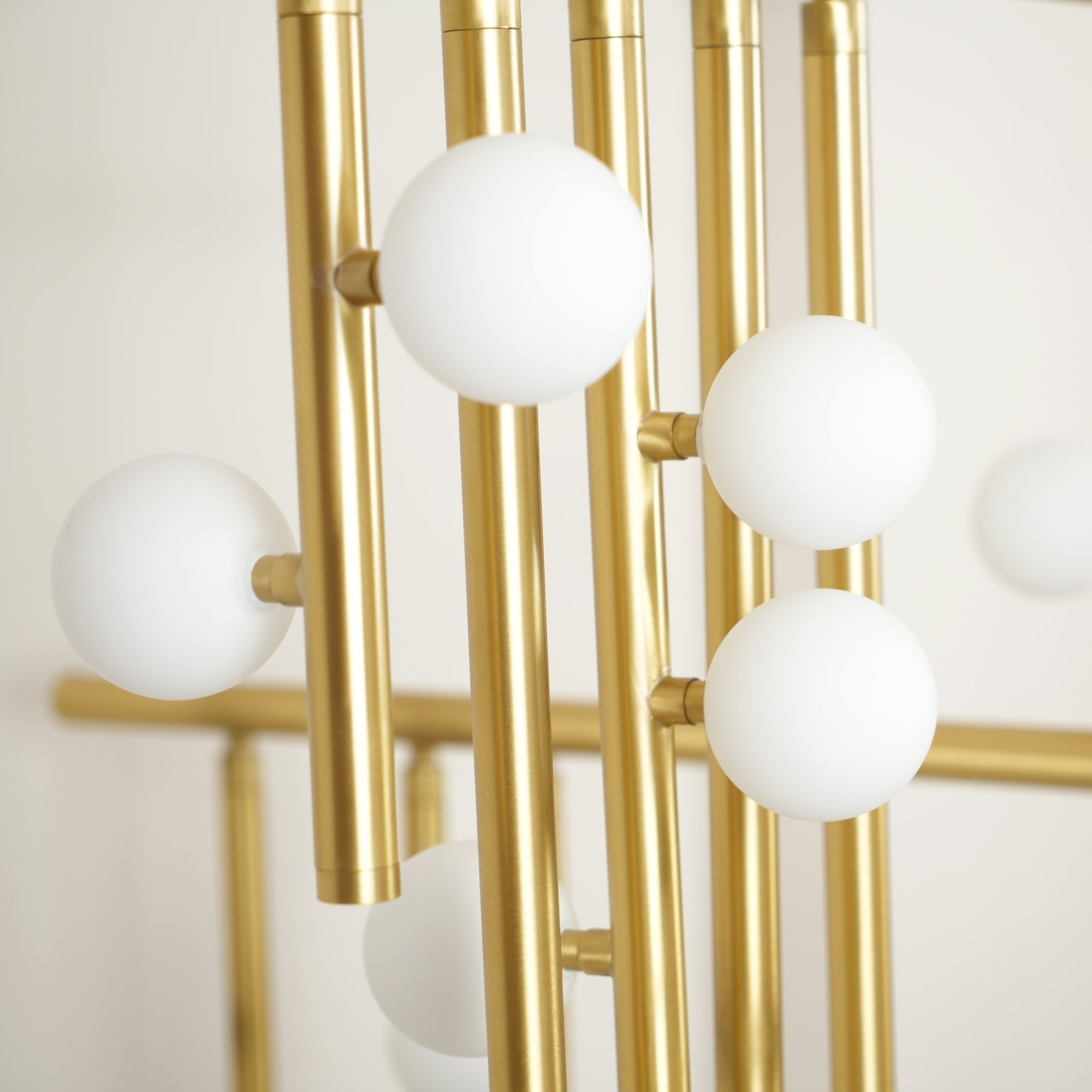 Modern Brass Glass Drop Chandelier Multi Head Pendant Lighting for Luxury Living