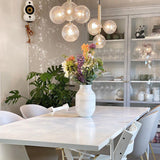 Modern Brass Glass Globe Pendant Light with Mouth Blown Spheres Nordic Chandelier