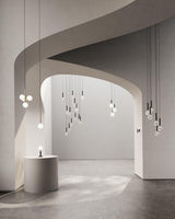 Modern Brass Glass Globe Pendant Light with Mouth Blown Spheres Nordic Chandelier
