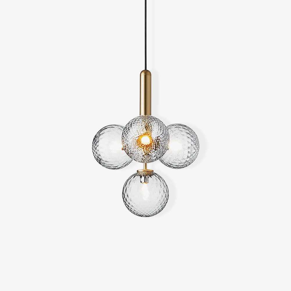 Modern Brass Glass Globe Pendant Light with Mouth Blown Spheres Nordic Chandelier