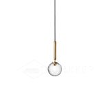 Modern Brass Glass Globe Pendant Light with Mouth Blown Spheres Nordic Chandelier