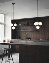 Modern Brass Glass Globe Pendant Light with Mouth Blown Spheres Nordic Chandelier