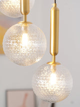 Modern Brass Glass Globe Pendant Light with Mouth Blown Spheres Nordic Chandelier