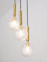 Modern Brass Glass Globe Pendant Light with Mouth Blown Spheres Nordic Chandelier
