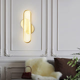 Modern Brass LED Oval Wall Sconce Set for Luxury Indoor Lighting Decor