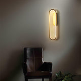Modern Brass LED Oval Wall Sconce Set for Luxury Indoor Lighting Decor