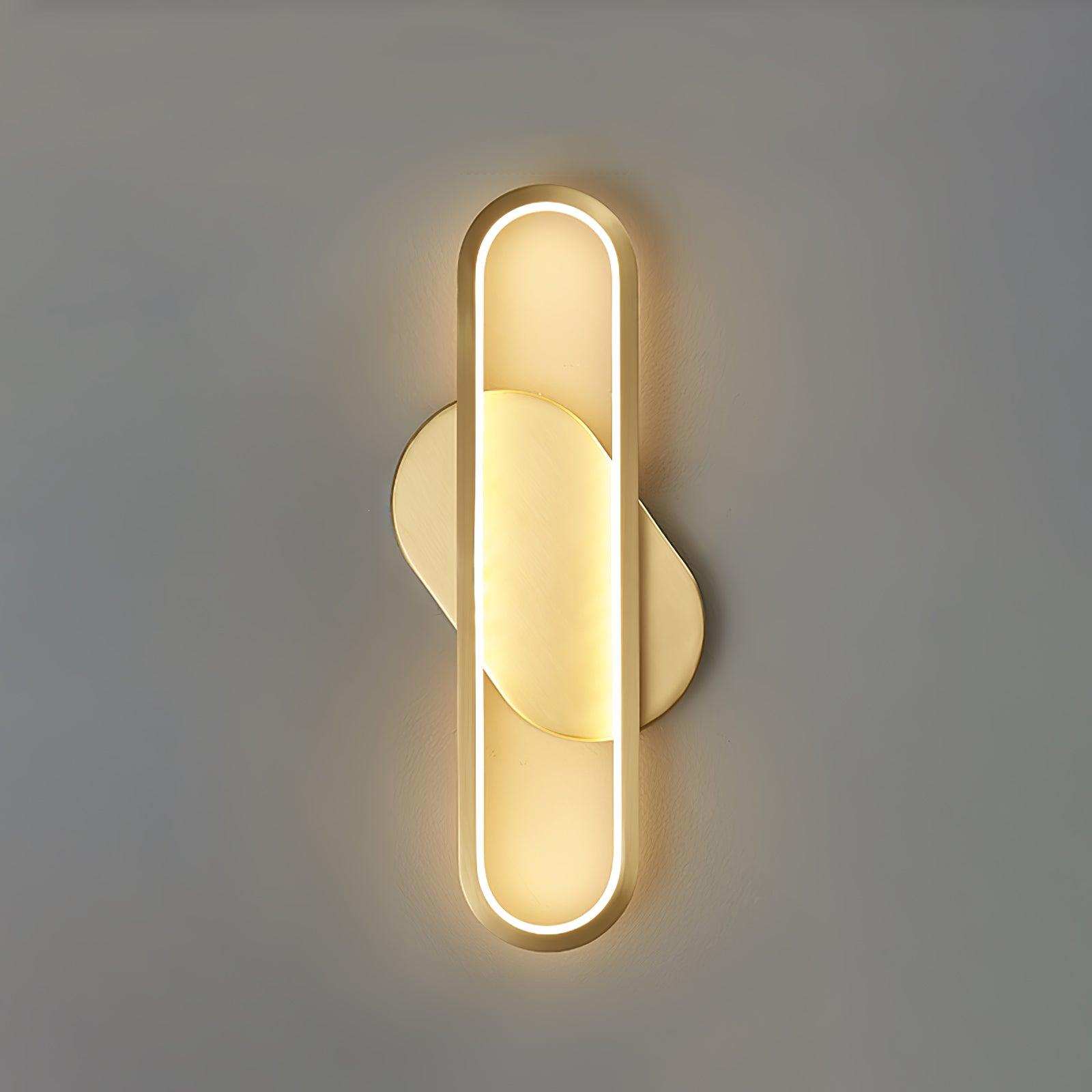 Modern Brass LED Oval Wall Sconce Set for Luxury Indoor Lighting Decor